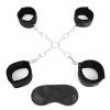 Lux Fetish Hog Tie with 4 Universal Soft Restraint Cuffs - Black