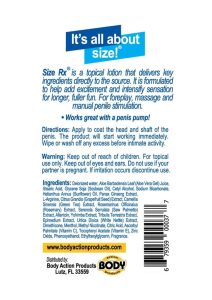 Size RX Penile Enhancement Lotion 4.5 oz