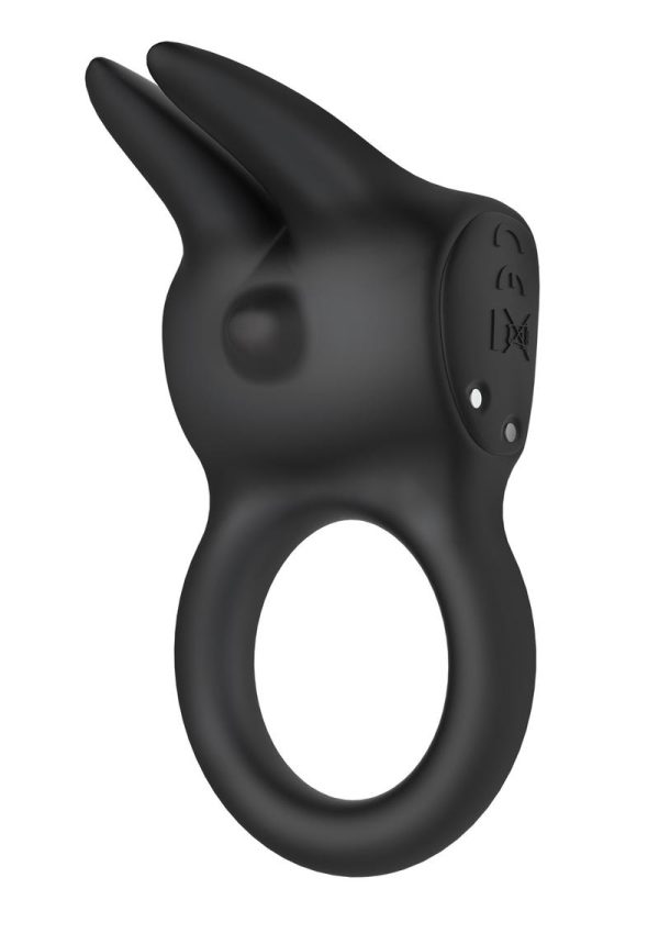 The Rabbit Company The Rabbit Love Ring Rechargeable Silicone Couples Ring - Black