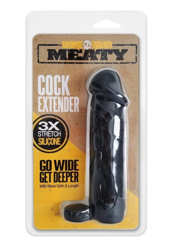 Boneyard Meaty 3X Stretch Silicone Penis Extender 6.5in - Black