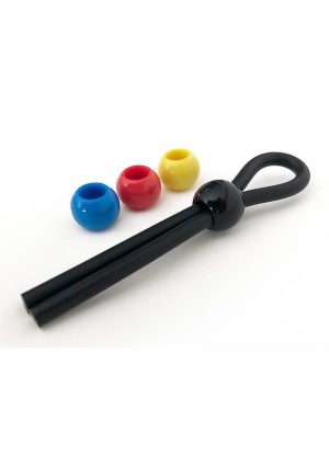 Boneyard Single Slide Cock Leash 2X Stretch Silicone - Black and Multicolor