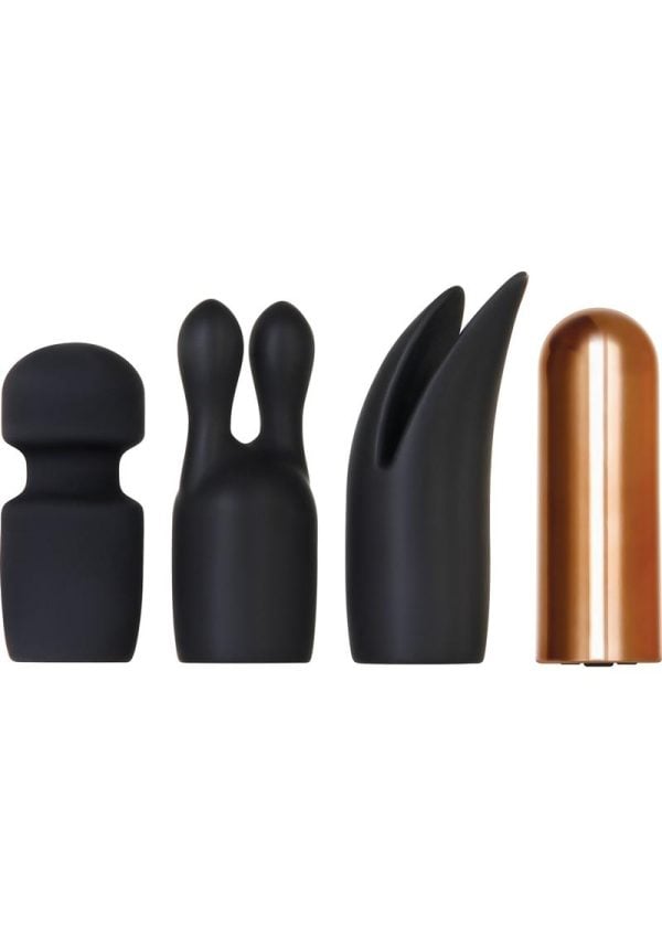 Glam Squad Rechargeable Bullet and 3 Silicone Sleeves Kit - Black and Copper