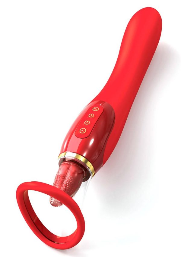 Fantasy For Her Her Ultimate Pleasure 24K Gold Luxury Edition Silicone Vibrating Multi-Speed USB Rechargeable Clit Stimulator Waterproof - Red