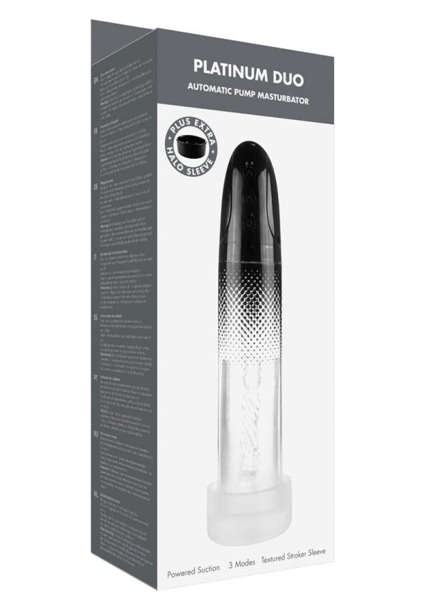 ME YOU US Platinum Duo Automatic Penis Pump Rechargeable Masturbator - Clear/Black