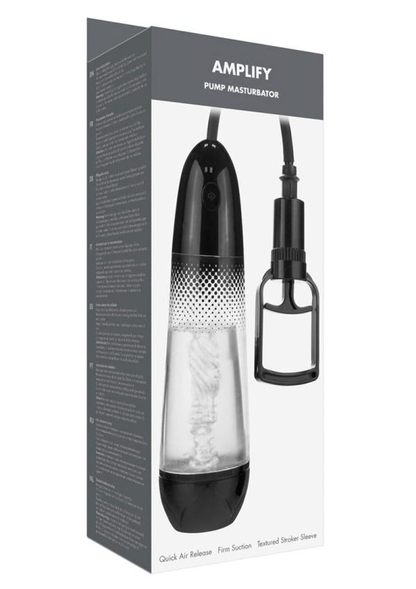 ME YOU US Amplify Pump Masturbator - Clear/Black