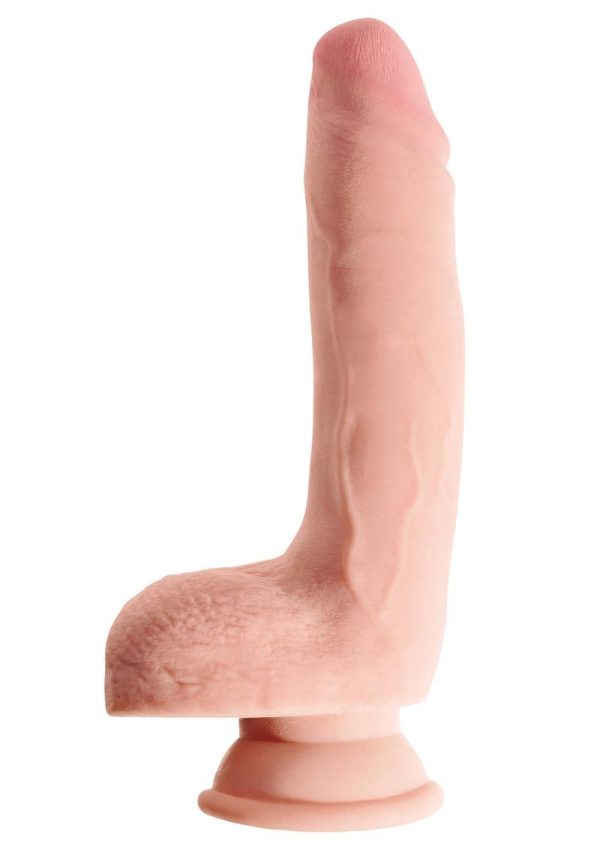 King Cock Plus Triple Density Dildo with Balls 9in - Vanilla