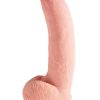 King Cock Plus Triple Density Dildo with Balls 10in - Vanilla
