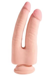 King Cock Plus Triple Density Double Penetrator Dildo 9.5in - Vanilla