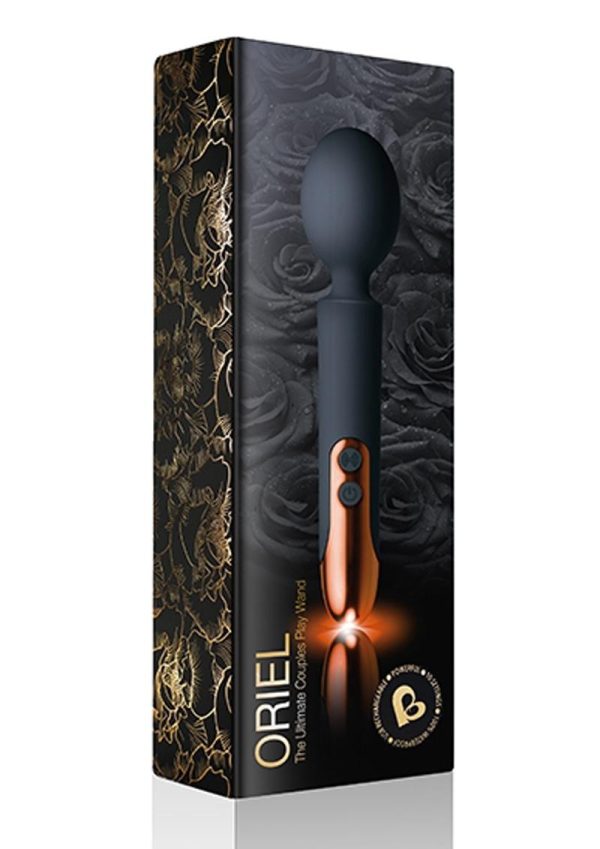 Oriel Rechargeable Silicone Wand Massager - Black