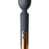 Oriel Rechargeable Silicone Wand Massager - Black