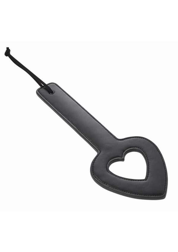 Sex and Mischief Shadow Heart Paddle 11.5in - Black