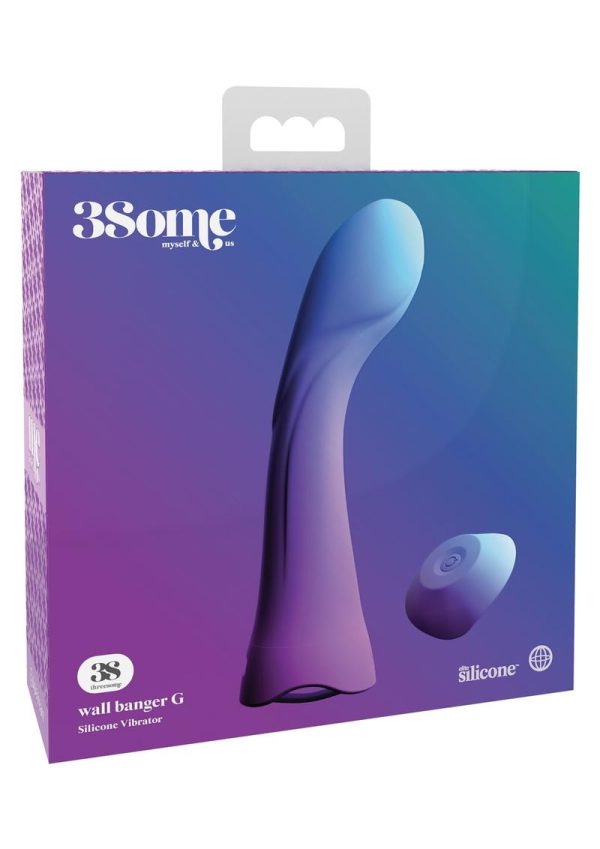 3Some Wall Banger G Silicone Rechargeable Vibrator with Remote Control - Purple