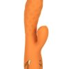 California Dreaming Newport Beach Babe Rechargeable Silicone Thumping Vibrator - Orange