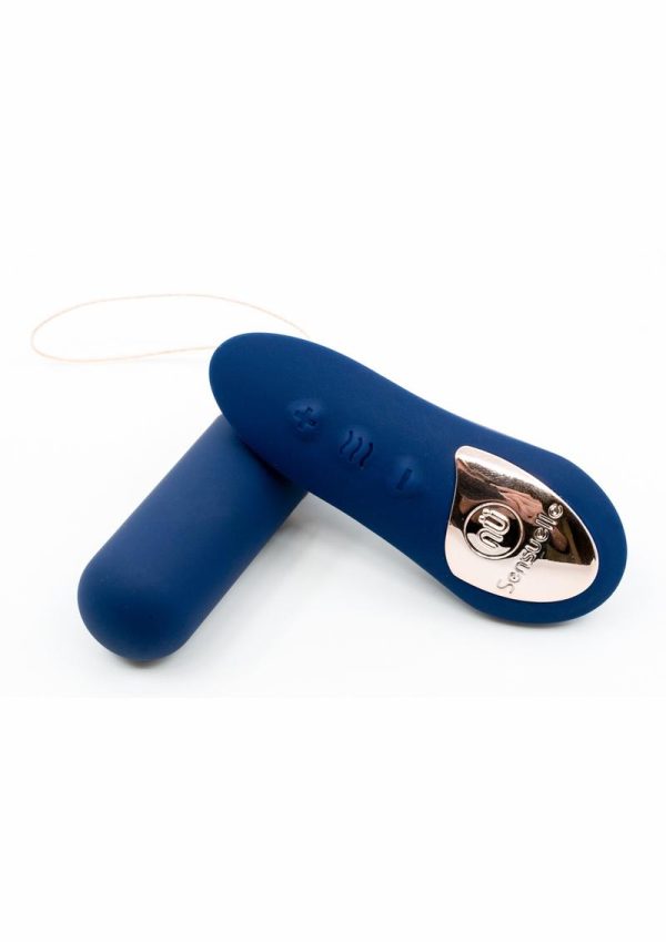 Nu Sensuelle Wireless Bullet Plus with Remote Control Rechargeable Silicone - Navy Blue