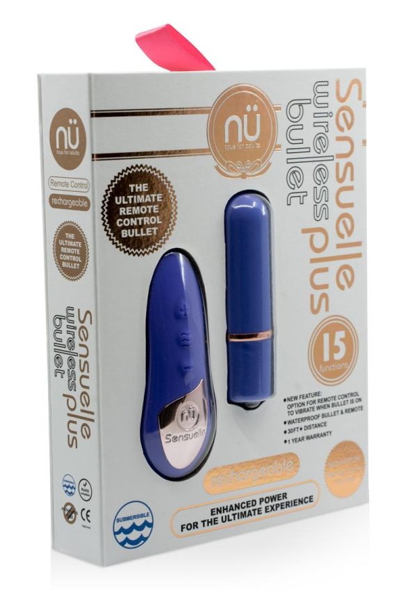 Nu Sensuelle Wireless Bullet Plus with Remote Control Rechargeable Silicone - Ultra Violet