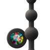 Glams Ripple Silicone Plug Rainbow Gem 4.49in - Black