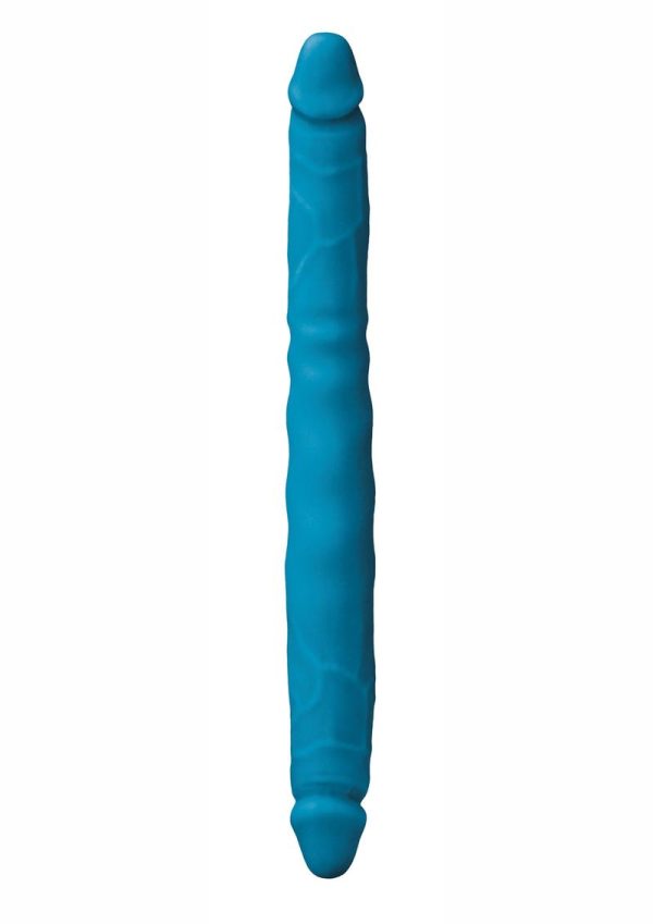 Colours Double Pleasures Silicone Double Dildo 12in - Blue