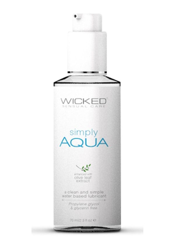 Wicked Simply Aqua Water Based Lubricant with Olive Leaf Extract 2.3oz