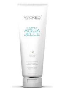 Wicked Simply Aqua Jelle Water Based Lubricant with Olive Leaf Extract 4oz Tube