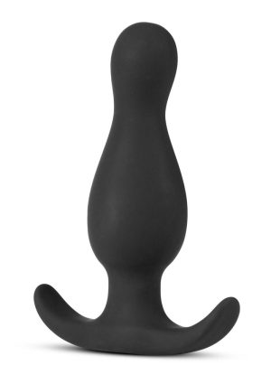 Anal Adventures Platinum Curve Silicone Butt Plug - Black