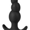 Anal Adventures Platinum Stacked Silicone Butt Plug - Black