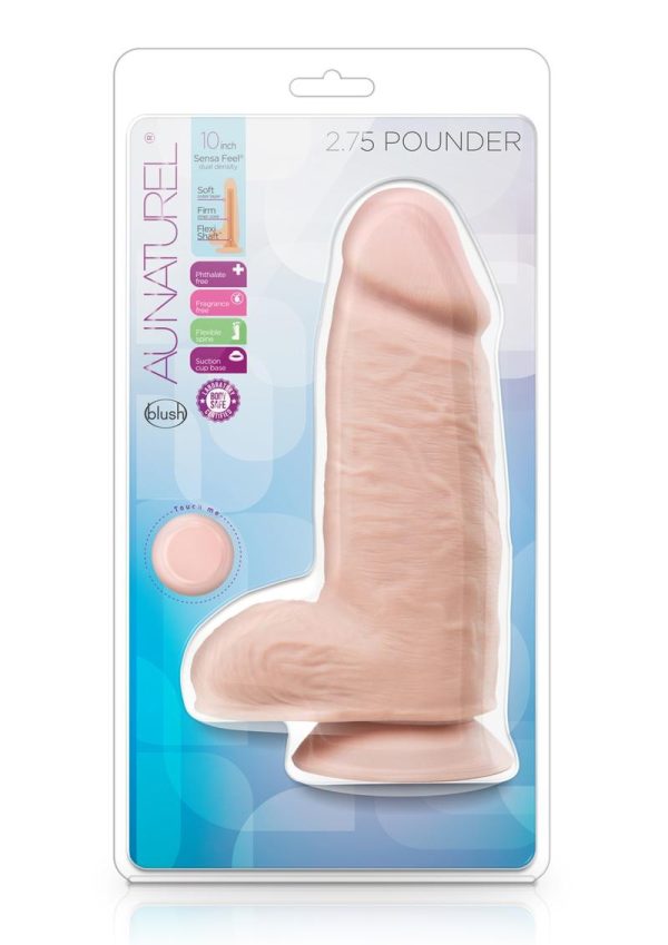 Au Naturel Pounder Dildo with Suction Cup 10in - Vanilla