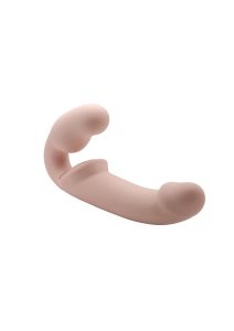 Strap U Inflatable Rechargeable Silicone Ergo Fit Strapless Strap-On with Remote Control - Vanilla