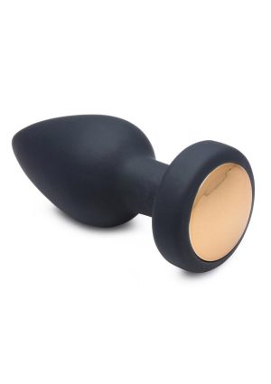 Booty Sparks Silicone Vibrating LED Plug - Large - Black