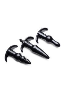 Frisky Thrill Trio Anal Plug Set - Black