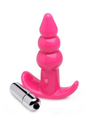 Frisky Bubbling Pink Ribbed Anal Plug - Pink