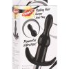 Frisky Rolling Noir Bumpy Vibrating Anal Plug - Black