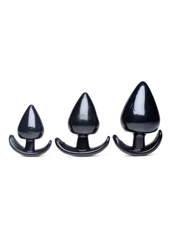 Master Series Triple Spades 3 Piece Anal Plug Set - Black