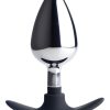 Master Series Dark Invader Metal and Silicone Anal Plug - Large - Silver