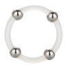 Steel Beaded Silicone Cock Ring - Large - Clear