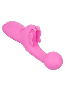 Butterfly Kiss Rechargeable Silicone Dual Vibrator - Pink