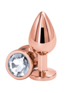 Rear Assets Rose Gold Anal Plug - Medium - Clear