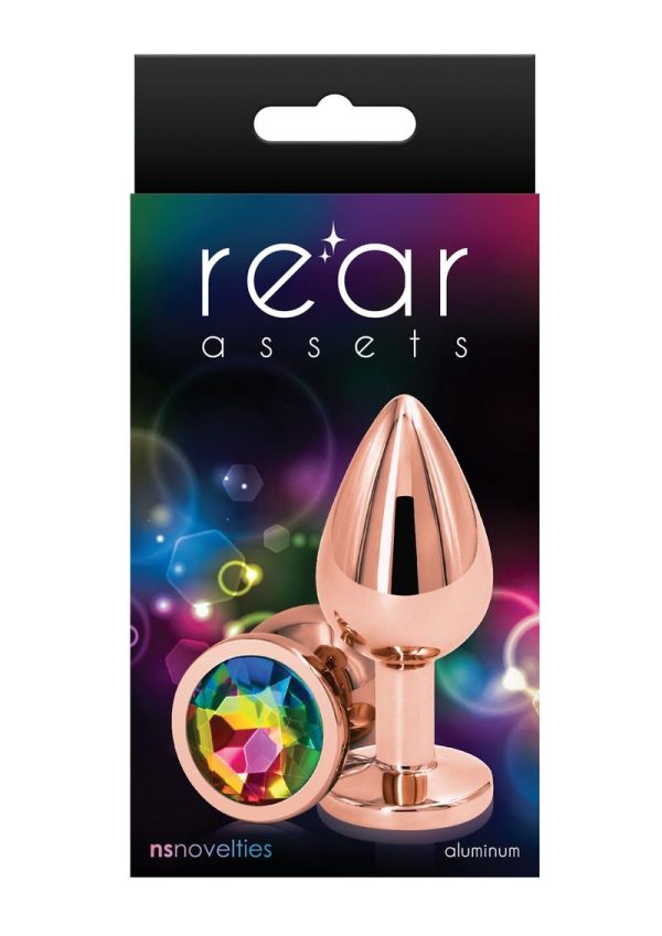 Rear Assets Rose Gold Anal Plug - Med - Rainbow