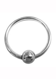 Rouge Stainless Steel Glans Ring with Ball Cock Ring - Silver