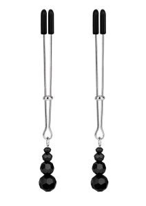 Lux Fetish Adjustable Tweezer Nipple Clips - Black