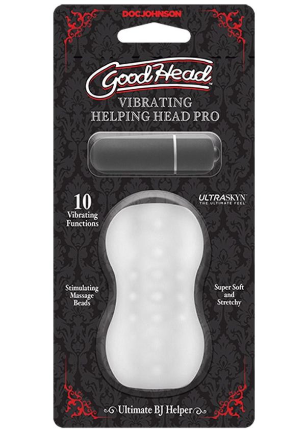 GoodHead Helping Head Pro Vibrating Masturbator with Bullet - Frost