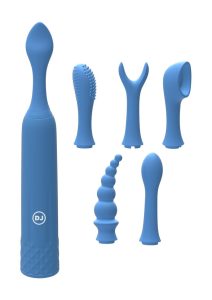 iVibe Select iQuiver Silicone Massager (7 Piece Kit) - Periwinkle