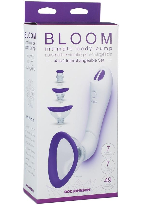 Bloom Intimate Silicone Rechargeable Body Pump - Purple/White