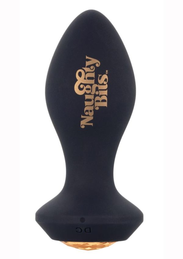 Naughty Bits Shake Your Ass Petite Vibrating Silicone Rechargeable Butt Plug - Black