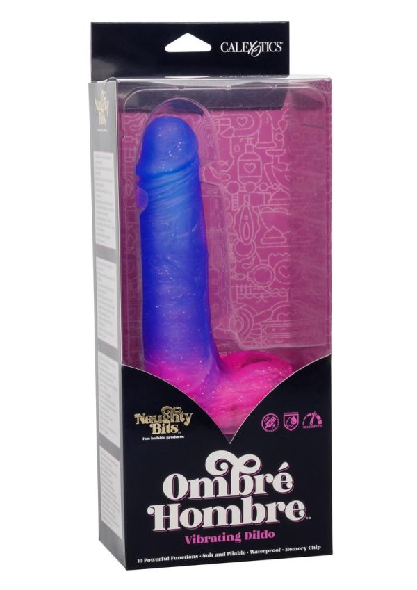 Naughty Bits Ombre Hombre Rechargeable Silicone Vibrating Dildo - Multicolored