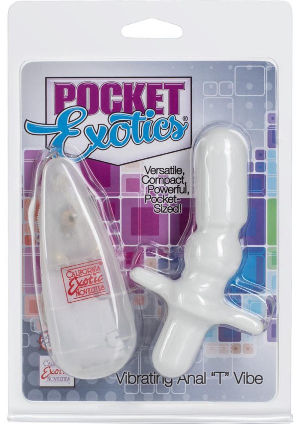 Pocket Exotics Anal T Vibrating Butt Plug - Ivory