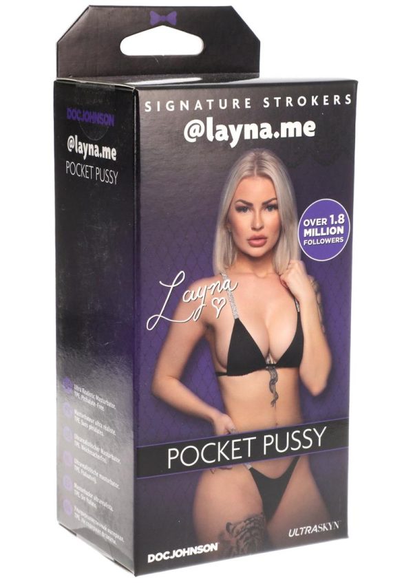 Signature Strokers Girls of Social Media @layna.me Pocket Pussy Masturbator - Vanilla