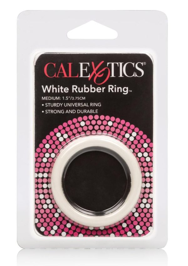 White Rubber Cock Ring - Medium - White