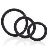 Black Rubber Cock Rings (3 Piece Set) - Black