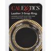 Leather 3 Snap Ring Cock - Black