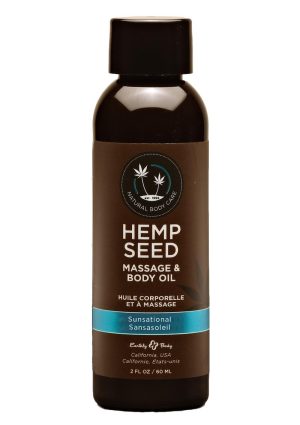 Hemp Seed Massage Oil Sunsation Vegan 2oz